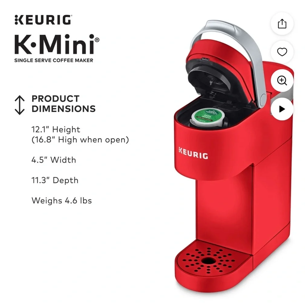 Keurig K-Mini Single Serve K-Cup Pod Coffee Maker, Poppy Red